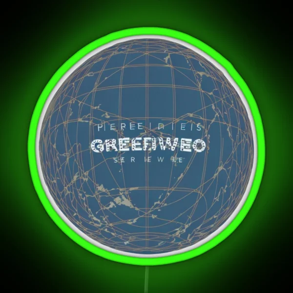 Greeny Netting World Logo Abstracts Art RGB Neon Sign