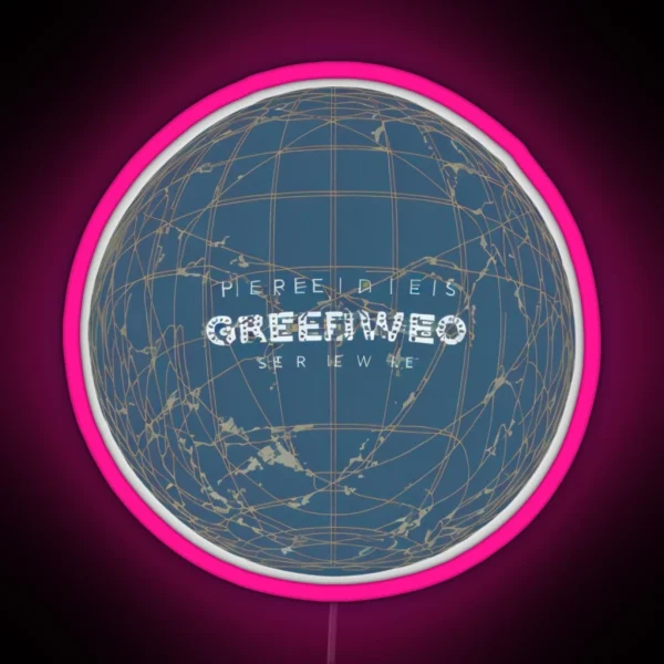 Greeny Netting World Logo Abstracts Art RGB Neon Sign