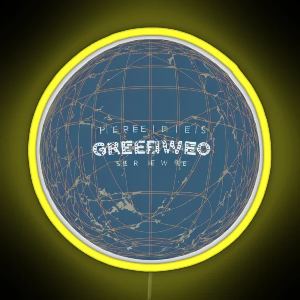 Greeny Netting World Logo Abstracts Art RGB Neon Sign
