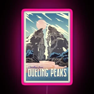 Greetings From Dueling Peaks RGB Neon Sign