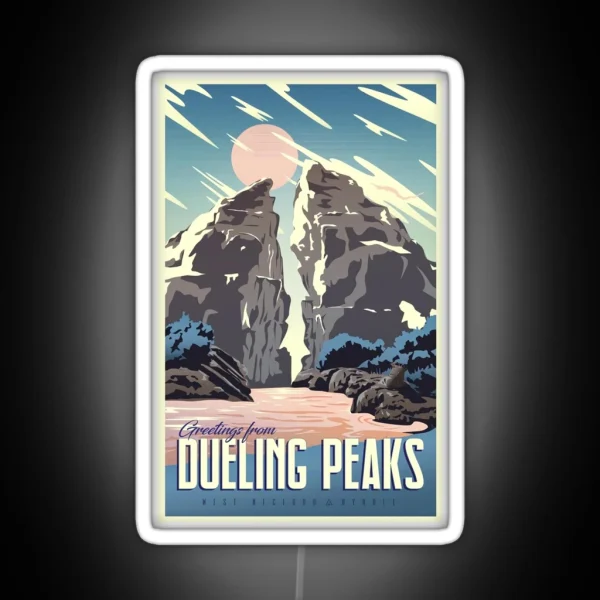 Greetings From Dueling Peaks RGB Neon Sign