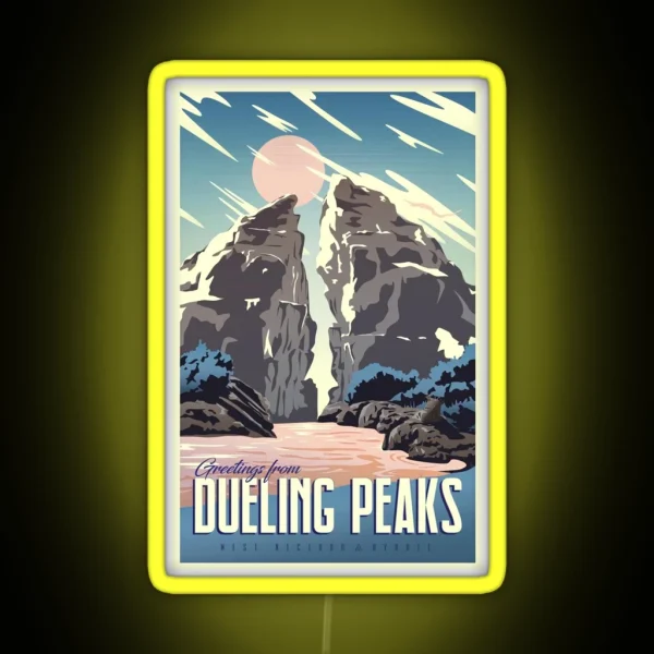 Greetings From Dueling Peaks RGB Neon Sign