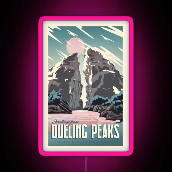 Greetings From Dueling Peaks RGB Neon Sign