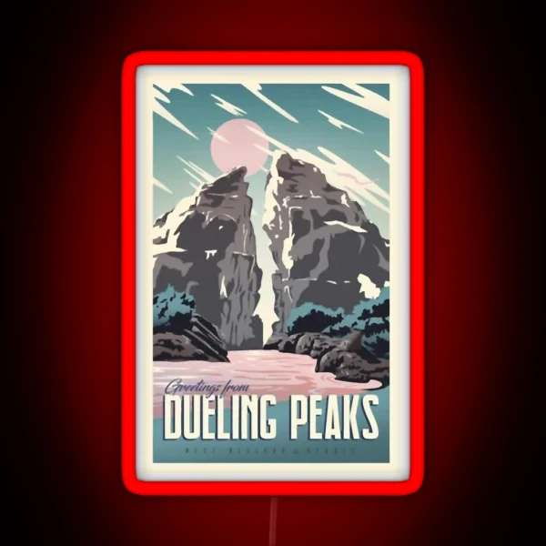 Greetings From Dueling Peaks RGB Neon Sign