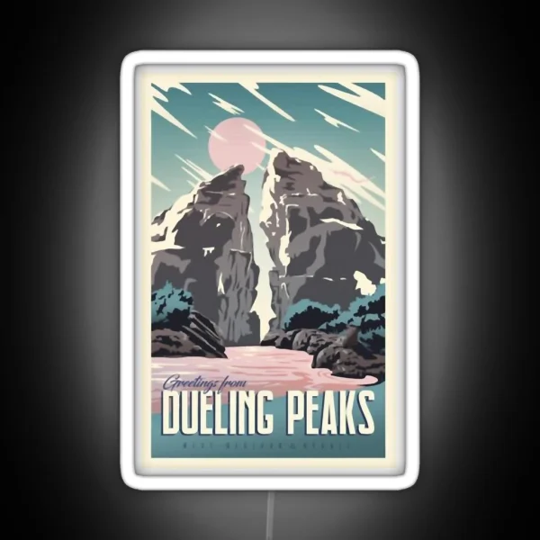Greetings From Dueling Peaks RGB Neon Sign