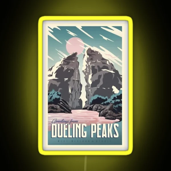 Greetings From Dueling Peaks RGB Neon Sign