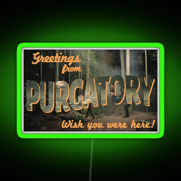Greetings From Purgatory RGB Neon Sign