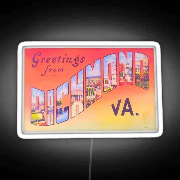 Greetings From RICHMOND VA RGB Neon Sign