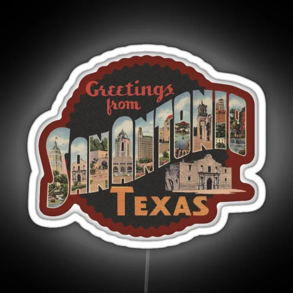 Greetings From San Antonio RGB Neon Sign
