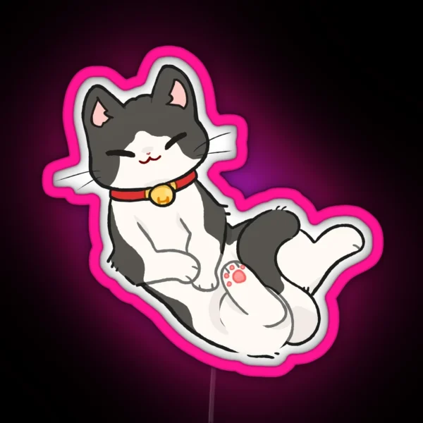 Grey And White Cat RGB Neon Sign