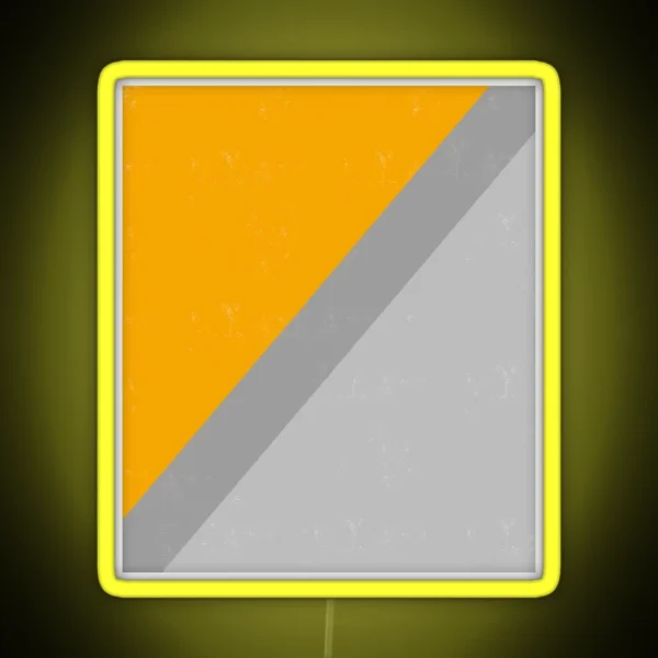 Grey And Yellow Painterly Roller Brush Style Geometric RGB Neon Sign