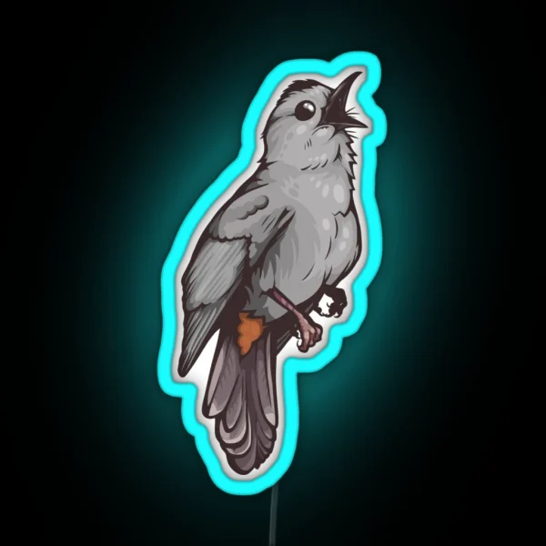 Grey Catbird RGB Neon Sign