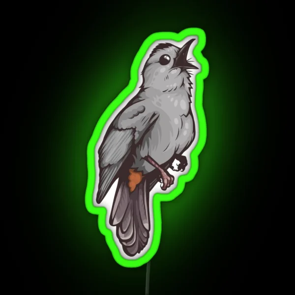 Grey Catbird RGB Neon Sign