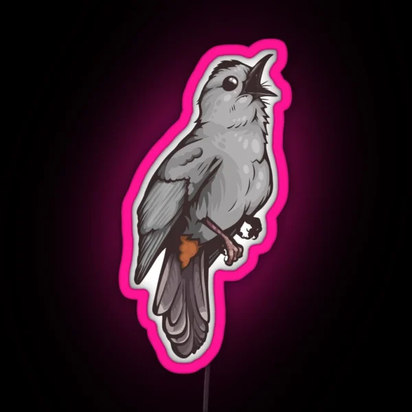 Grey Catbird RGB Neon Sign