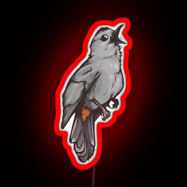 Grey Catbird RGB Neon Sign