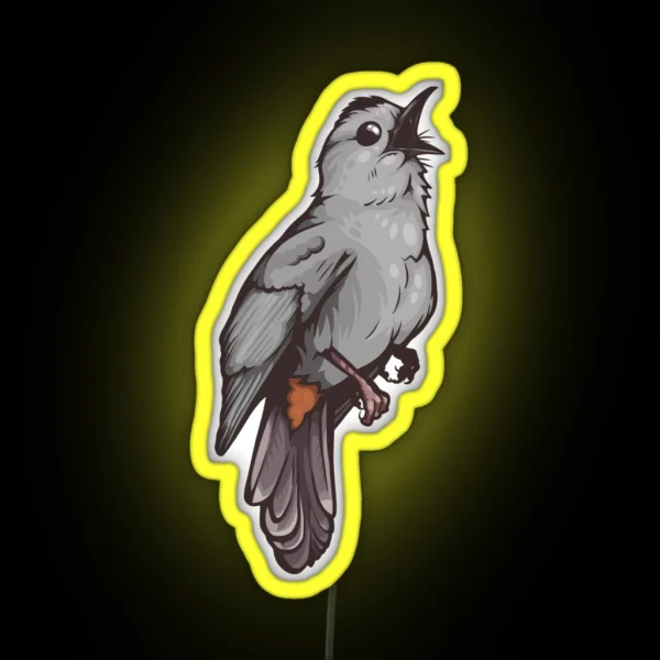 Grey Catbird RGB Neon Sign