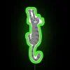 Grey Tabby Cat Hanging On Funny Gray Striped Cat Holding On With Claws RGB Neon Sign - Image 4