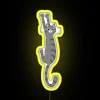 Grey Tabby Cat Hanging On Funny Gray Striped Cat Holding On With Claws RGB Neon Sign - Image 6