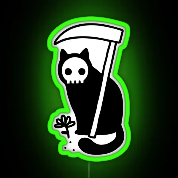 Grim Kitty RGB Neon Sign