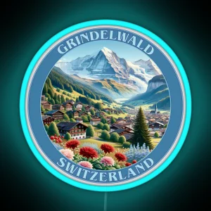 Grindelwald Switzerland And Eiger Mountain RGB Neon Sign