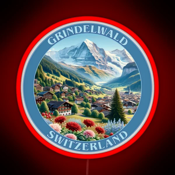 Grindelwald Switzerland And Eiger Mountain RGB Neon Sign