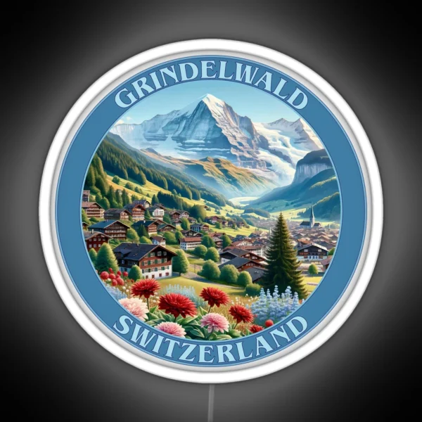 Grindelwald Switzerland And Eiger Mountain RGB Neon Sign