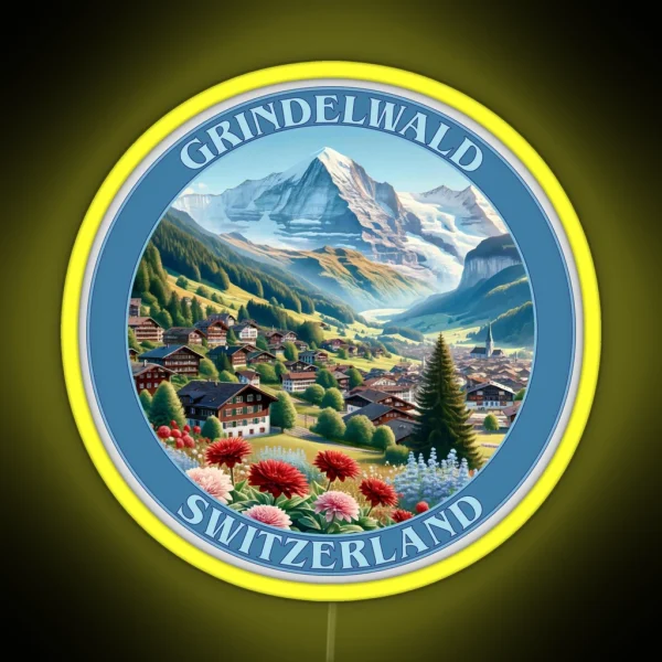 Grindelwald Switzerland And Eiger Mountain RGB Neon Sign