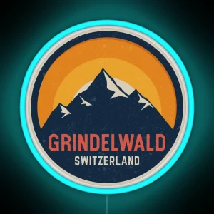 Grindelwald Switzerland Mountain Design RGB Neon Sign