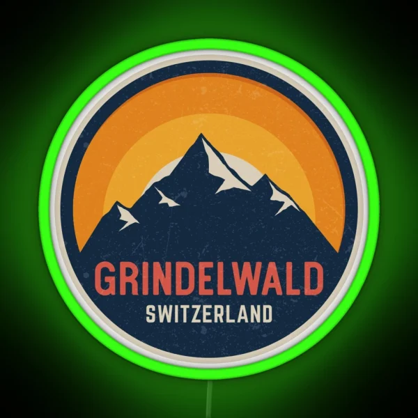 Grindelwald Switzerland Mountain Design RGB Neon Sign