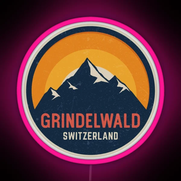 Grindelwald Switzerland Mountain Design RGB Neon Sign