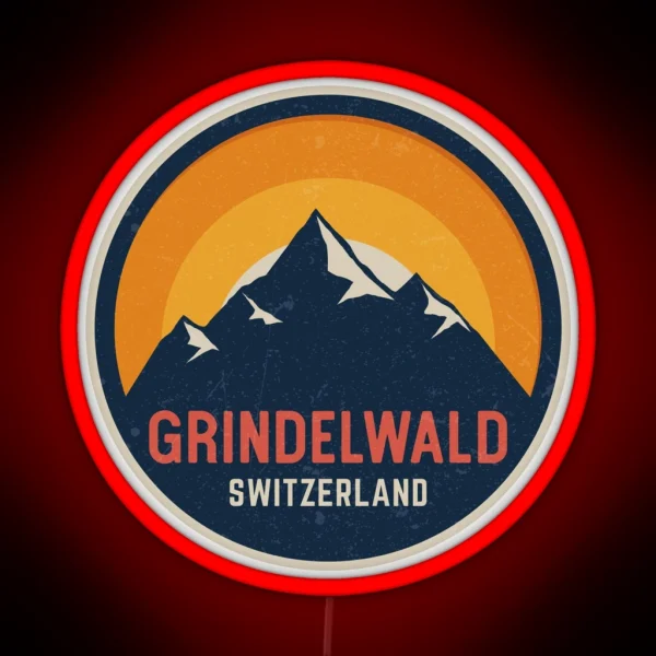 Grindelwald Switzerland Mountain Design RGB Neon Sign