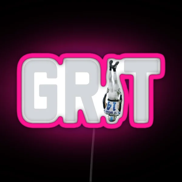 GRIT Detroit Football RGB Neon Sign