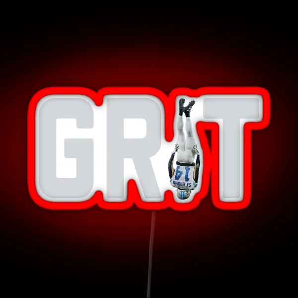GRIT Detroit Football RGB Neon Sign