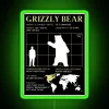 Grizzly Bear Facts Large Bear Enthusiast RGB Neon Sign - Image 4