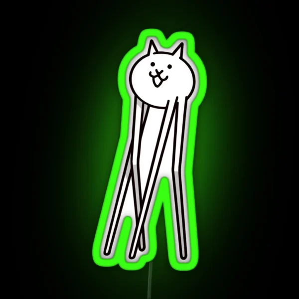 Gross Cat From Battle Cats Or Long Leg Cats RGB Neon Sign