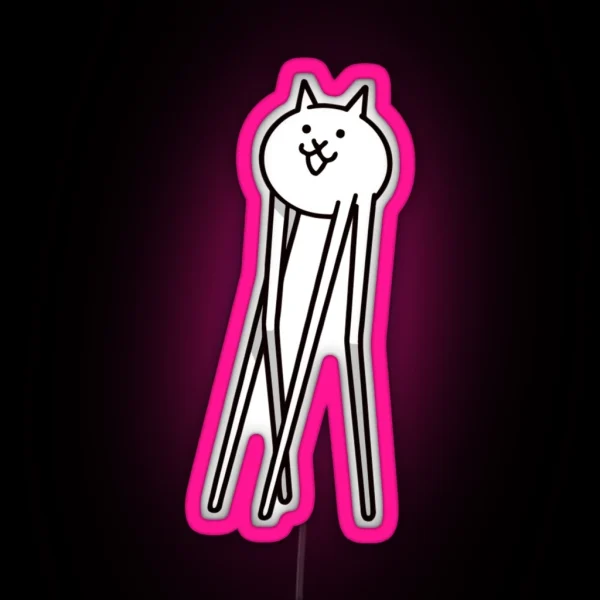 Gross Cat From Battle Cats Or Long Leg Cats RGB Neon Sign