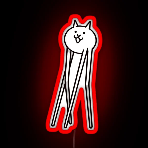 Gross Cat From Battle Cats Or Long Leg Cats RGB Neon Sign