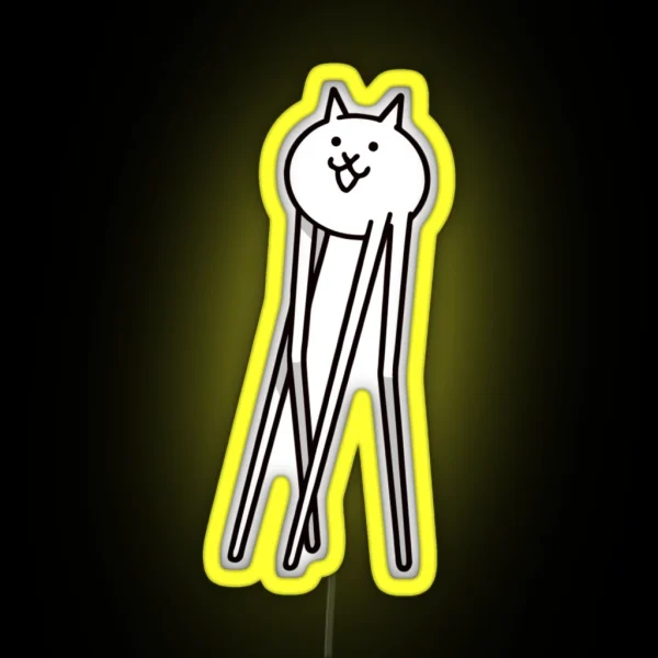 Gross Cat From Battle Cats Or Long Leg Cats RGB Neon Sign