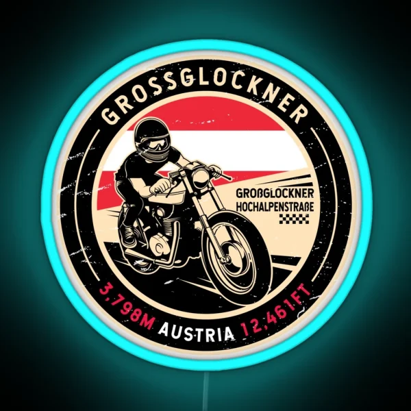 Grossglockner Austria Motorcycle RGB Neon Sign
