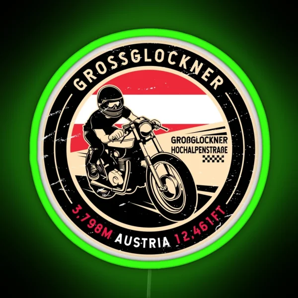 Grossglockner Austria Motorcycle RGB Neon Sign