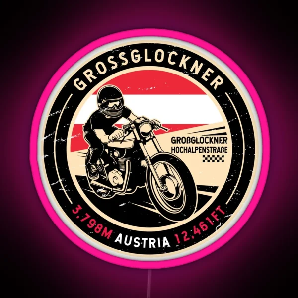 Grossglockner Austria Motorcycle RGB Neon Sign