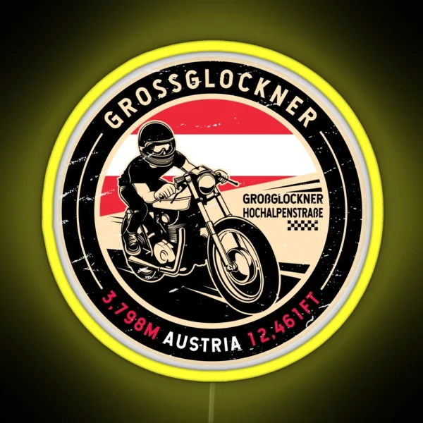 Grossglockner Austria Motorcycle RGB Neon Sign