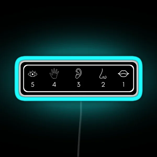 Grounding Technique For Anxiety 54321 RGB Neon Sign