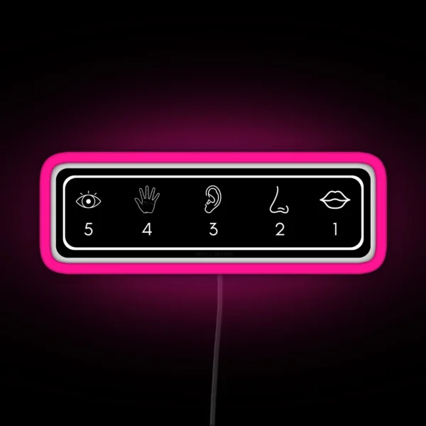 Grounding Technique For Anxiety 54321 RGB Neon Sign