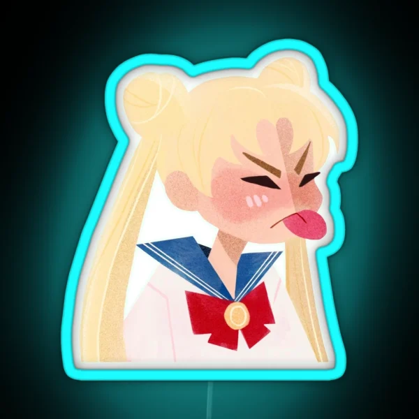 Grumpy Usagi RGB Neon Sign
