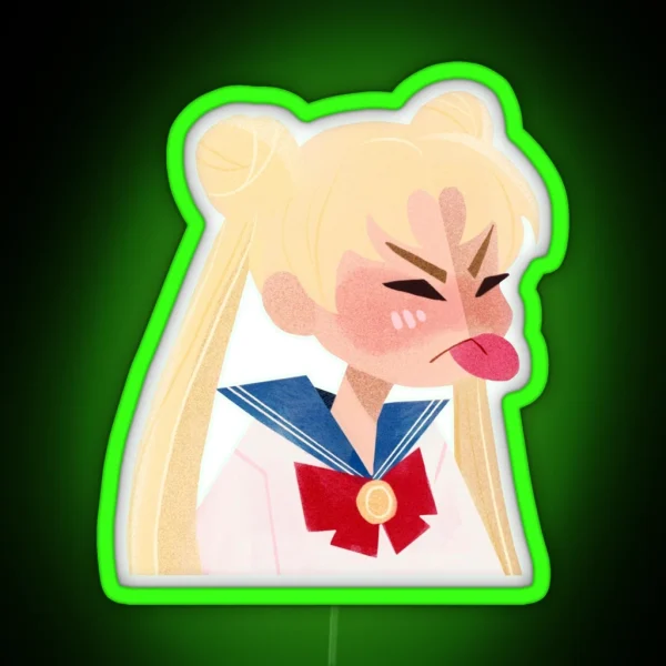 Grumpy Usagi RGB Neon Sign
