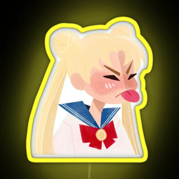 Grumpy Usagi RGB Neon Sign