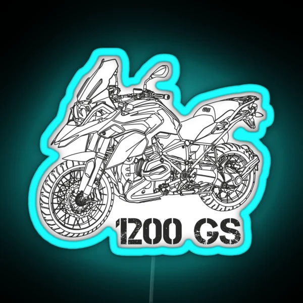 GS 1200 GS 1250 ADVENTURE White Motorcycle RGB Neon Sign