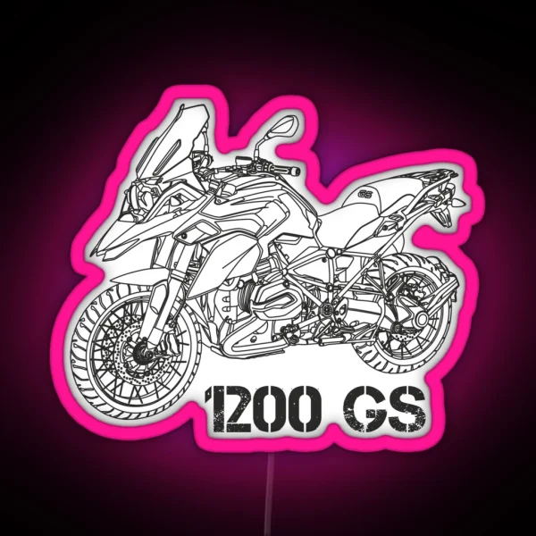 GS 1200 GS 1250 ADVENTURE White Motorcycle RGB Neon Sign