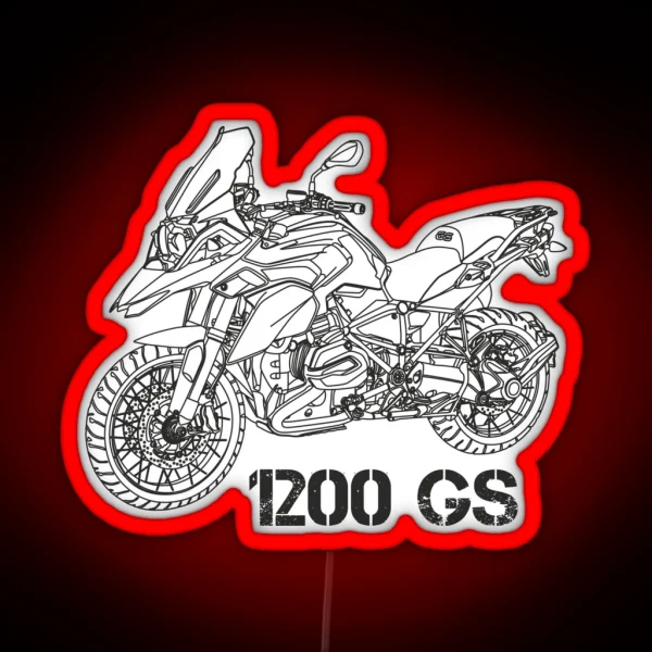 GS 1200 GS 1250 ADVENTURE White Motorcycle RGB Neon Sign